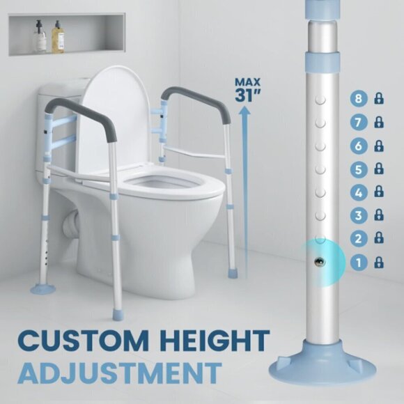 OasisSpace Stand Alone Toilet Safety Rail - Heavy‎ Duty Medical Toilet Safety - Picture 6 of 10